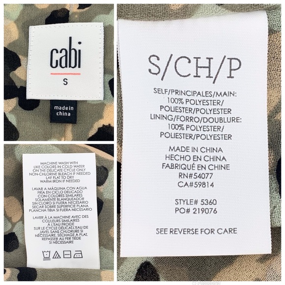 Cabi Tiered Top # 5360, Camo Print Off-the-Shoulder Layered Tank Top, Small - Picture 17 of 17